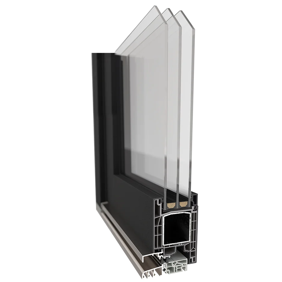 GEALAN Linear door system profile with a slim, modern design