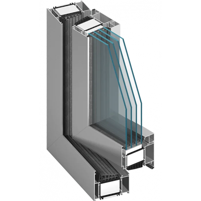 MB-104 Passive – Passives Aluminium-Fensterprofil MB-104 Passive für Niedrigenergiehäuser