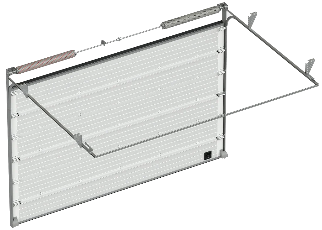 Technical cross-section of the ISD01 industrial sectional door.