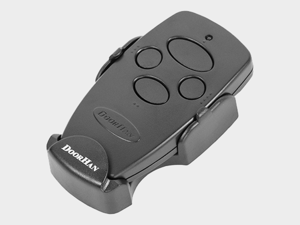 Transmitter 4 Black, a four-channel remote control for automatic gates.