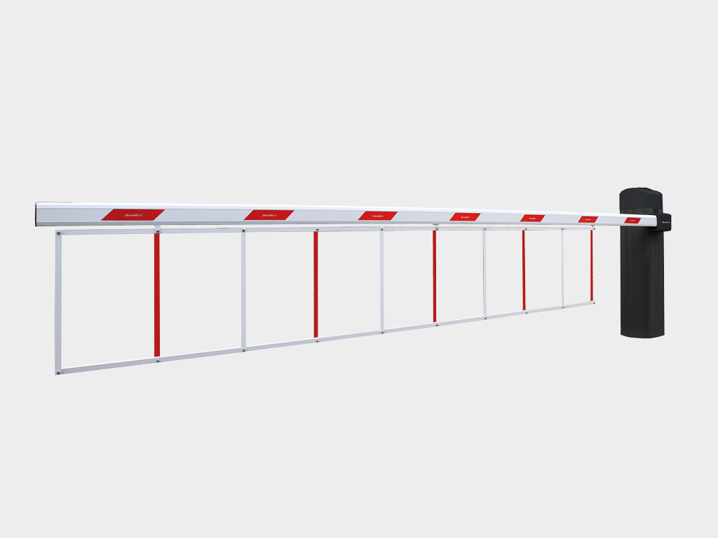 Set of mounting rods for the rectangular arm of an automatic gate.